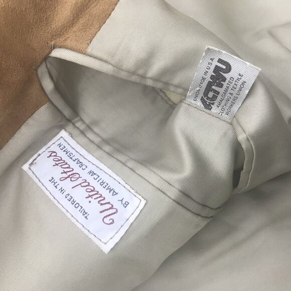 Vtg 70s USA Corbin Mens Tan Lambskin Suede Blazer Coat Jacket Mod Retro M L HTF - Picture 13 of 16